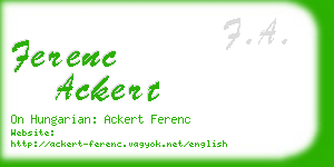 ferenc ackert business card